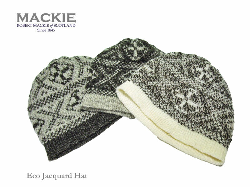 【Robert Mackie】ロバートマッキー Eco Jacquard Hat ジャカード・ニットキャップ 1