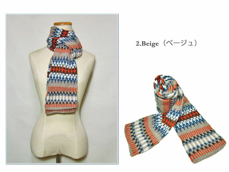 【Robert MACKIE】ロバート・マッキー Etive Scarf フェアアイル・マフラー