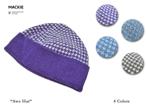 【Robert Mackie】ロバートマッキー Awe Hat 千鳥格子ニットキャップ 【Robert Mackie】ロバートマッキー Awe Hat 千鳥格子ニットキャップ