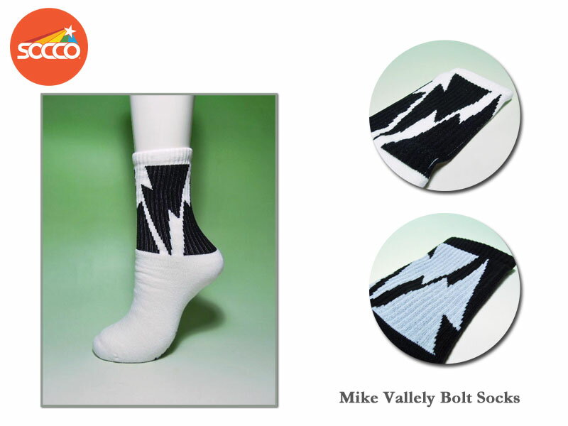 ＜ネコポス対応＞【SOCCO】ソッコ Mike Vallely Bolt Socks マイク・ヴァレリー　ボルト・ソックス