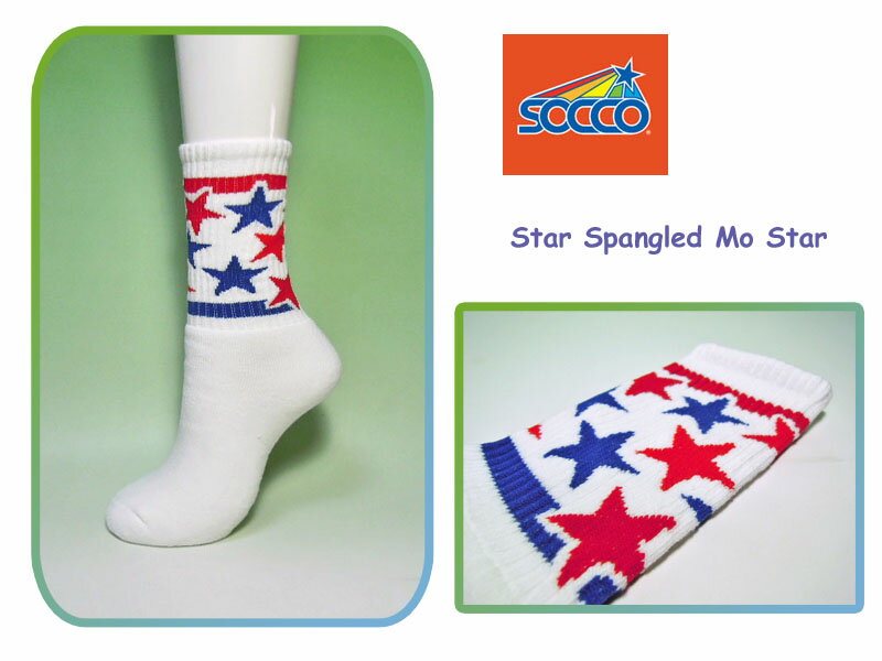 楽天ジェイスタジアム＜ネコポス対応＞【SOCCO】ソッコ Star Spangled Mo Star Crew Socks スター・クルーソックス