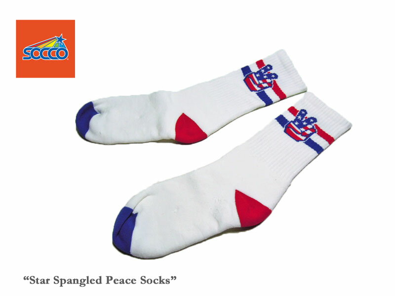 楽天ジェイスタジアム＜ネコポス対応＞【SOCCO】ソッコ Star Spangled Peace Socksピース・ソックス