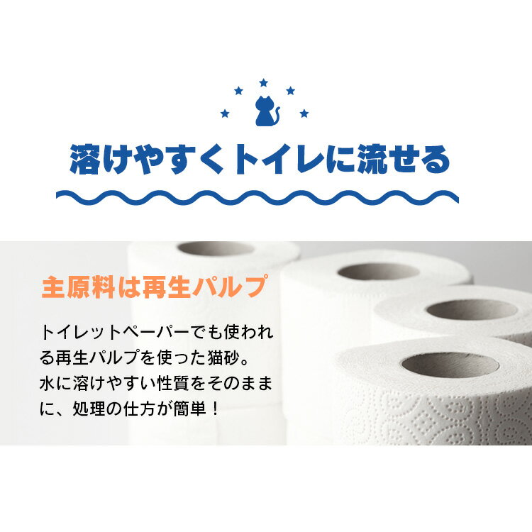 【目玉価格＆P10倍！16日9:59迄】猫砂 紙 ネコ砂 流せる 燃やせる 7L 6袋 固まる 再生パルプ 飛び散りにくい 猫トイレ 紙 砂 ペレットタイプ ねこすな 猫すな ねこ砂 ネコ砂 7L 6袋 ペーパーフレッシュ PFC-7L アイリスオーヤマ【23GH】 3