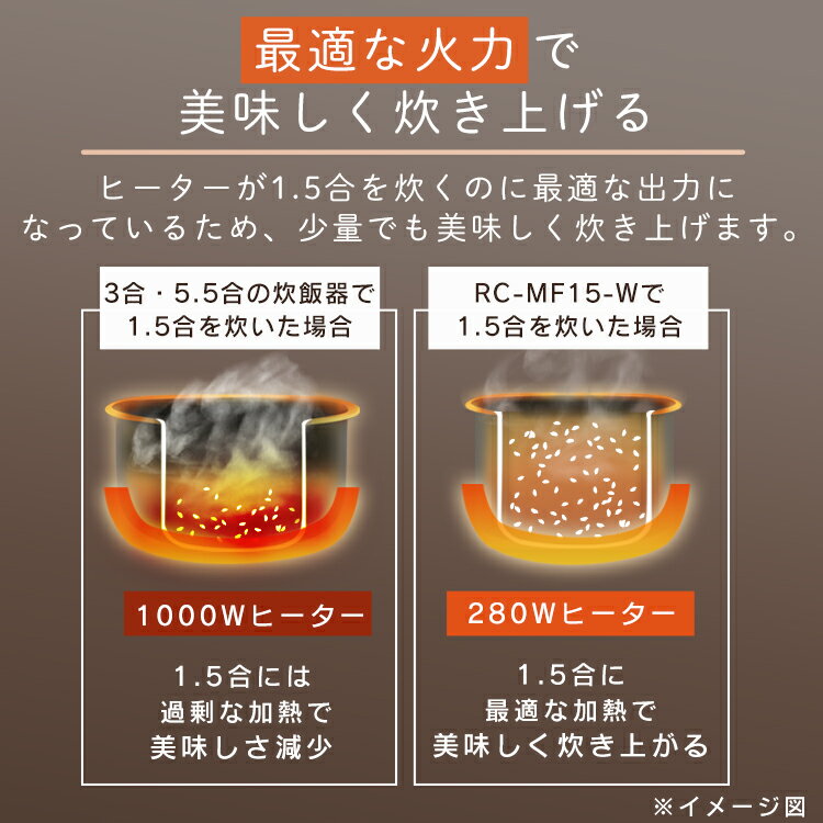 ジャー炊飯器 1.5合 RC-MF15-W ホ...の紹介画像3