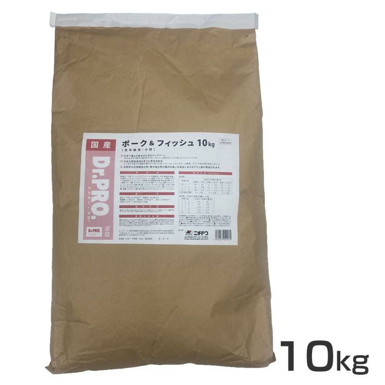 樂天商城 - ドクタープロ ドッグフード 10kg ポーク＆フィッシュ 総合栄養食 オールステージ pork&fish 犬 フード ドライ 消化サポート 小粒 フン臭軽減 アレルギーに配慮 日本で暮らす愛犬のためのレシピ「Dr.PRO.」 ニチドウ Dr.PRO