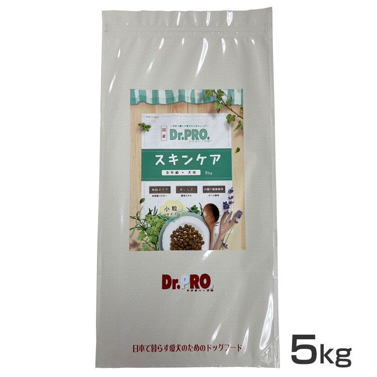 乐天商城 - ドクタープロ ドッグフード 5kg スキンケア 総合栄養食 オールステージ 皮膚トラブル 犬 フード ドライ お腹の健康維持 小粒 プレミアムフード フン臭軽減 アレルギーに配慮 日本で暮らす愛犬のためのレシピニチドウ Dr.PRO