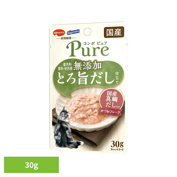 コンボ　ピュア　キャット　パウチ　かつお・国産真鯛だし入り　30g　キャットフード　ウェットフード　関東当日便