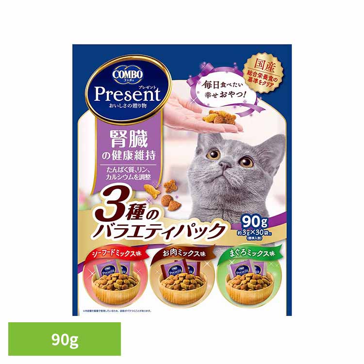 乐天商城 - 猫 おやつ 腎臓 コンボ プレゼント キャット 腎臓の健康維持 3種のバラエティパック 30袋 小分け 成猫用 総合栄養食基準 シニア たんぱく質 リン カルシウム調整 キャットフード ドライ 日本ペットフード 猫のおやつ *
