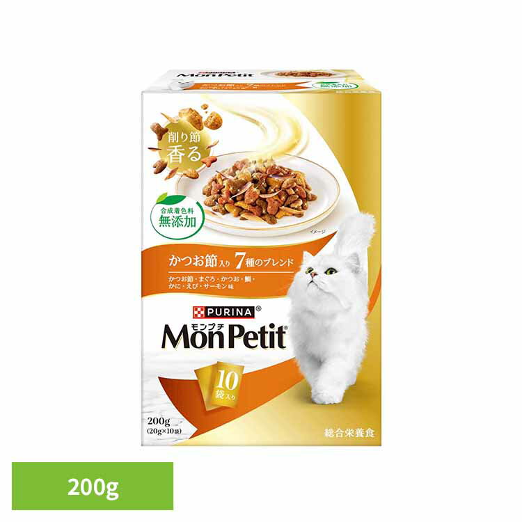 乐天商城 - モンプチ ボックス かつお節入り7種のブレンド 200g 猫 キャット キャットフード 総合栄養食 無添加 ネスレ まぐろ かつお ご飯 ドライ ネスレ日本 株式会社 ネスレピュリナペットケア