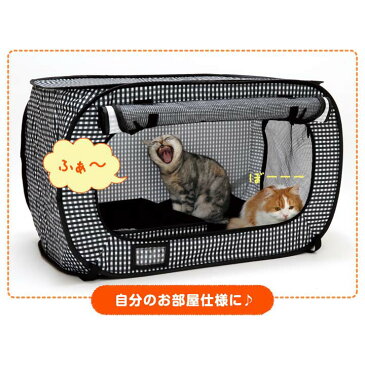 【最大350円クーポン有】猫壱 ポータブルケージ ブラック 猫 ケージ 1段 折り畳み コンパクト 持ち運び おでかけ キャットケージ ペットケージ ゲージ 散歩 ドライブ 旅行 おしゃれ 可愛い 防災 キャットランド 楽天【D】