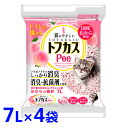 【7L×4袋セット】猫砂 おから ネコ砂 トフカス 7L 4袋 砂 Pee (ピー) ピーチの香り付き Pee 7リットル 4個 の まとめ買い トイレに流せる 固まる 燃やせる ねこ砂 消臭 ペグテック 楽