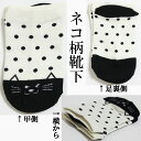 ネコ柄靴下 アンクルソックス(猫 ドット)/ レディースソックス 22~24cm