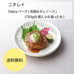 【送料無料】【業務用】【大容量】ニチレイ　Delicaバーグ(和風おろしソース)　(720g(6個入)×6袋×2合)