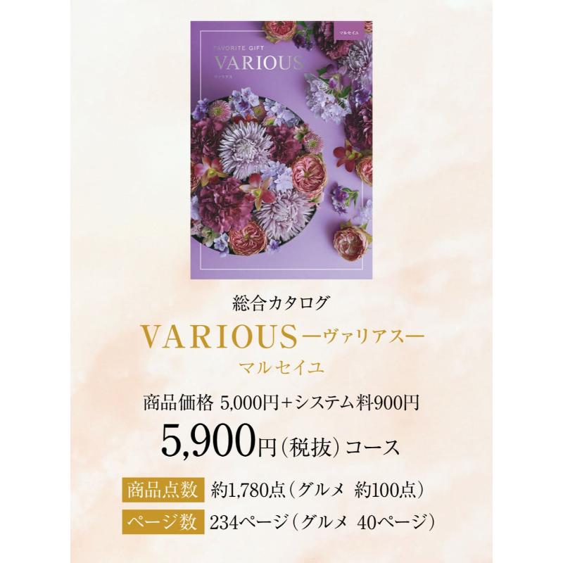 総合カタログギフト VARIOUS ヴァリアス「マルセイユ」5900円(税抜)コース　内祝い...