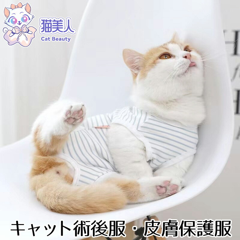 【送料無料】猫 手術服 キャット術後服　皮膚保護服 