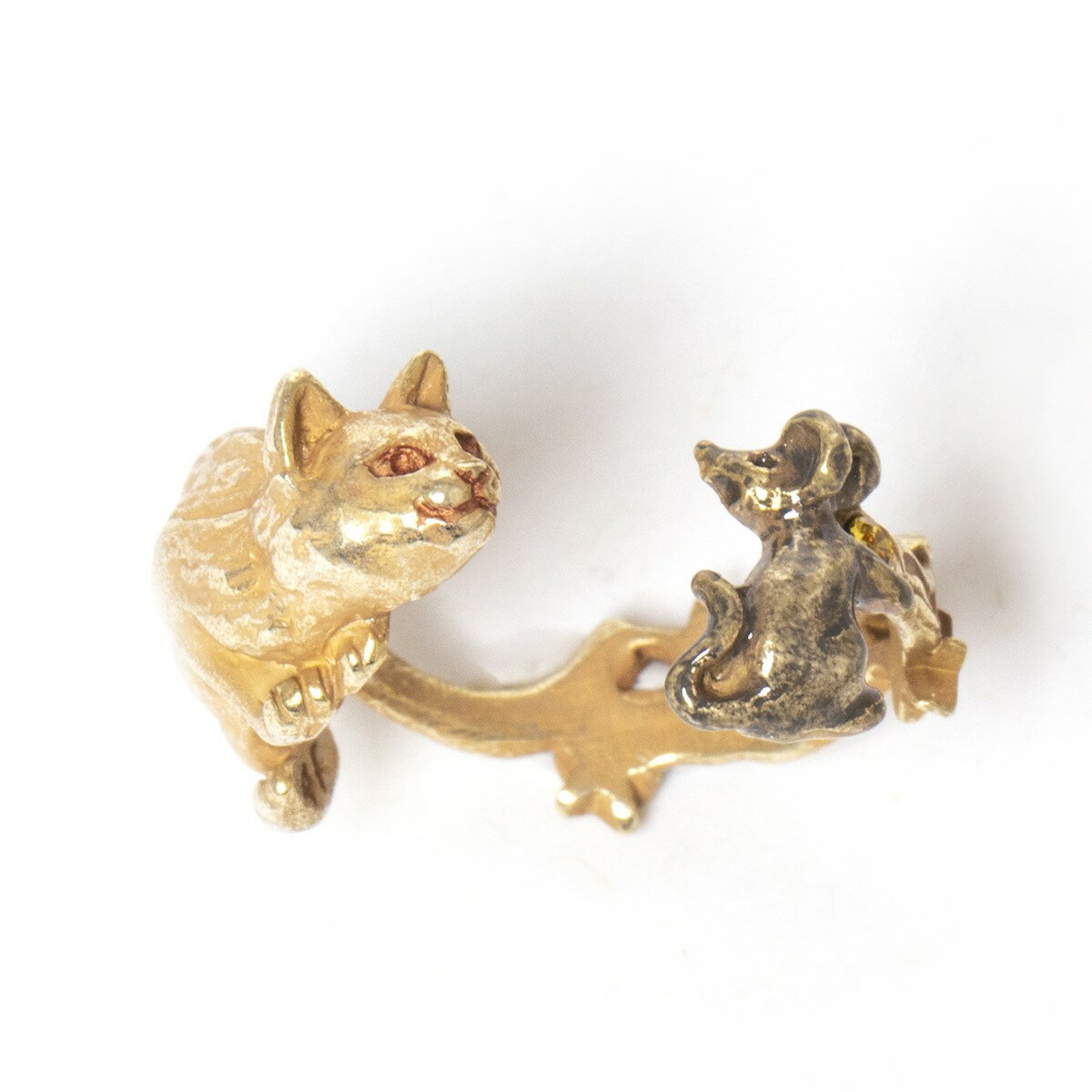 樂天商城 - ロックオンリング 真鍮 指輪 フリーサイズ ゴールド 猫グッズ 猫アクセサリー 猫モチーフ ブラフシューペリア かわいい 雑貨 猫 好き な 人 プレゼント ギフト オシャレ 猫 誕生日 ネコ グッズ【ホワイトデー 就職祝い 進学祝い 進級祝い 母の日】