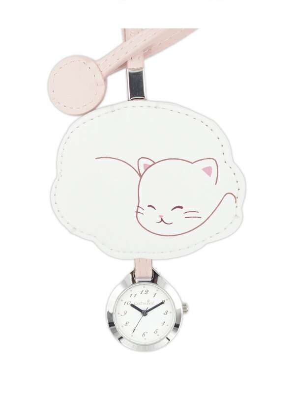 catmint キャットミント おやすみ猫ハングウォッチ 黒猫 白猫 三毛猫 ぶち猫 アナログ時計 キーホルダーウォッチ 猫グッズ 猫アクセサリー 猫モチーフ かわいい 雑貨 猫 好き な 人 プレゼント ギフト オシャレ 猫 誕生日 ネコ グッズ