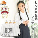 【よりどり3枚⇒1枚1070円】しっかり生地 キッズ ポロシャツ 長袖 女の子 白 鹿の子 スクール ポロシャツ 小学生 中学生 100〜170cm 形態安定 ...