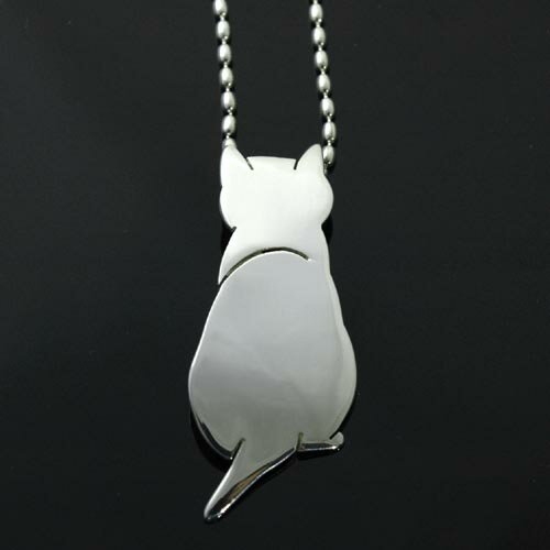 猫 シルバーペンダント ネックレスシルバーアクセサリー作家 江口タツオさんのオーダーペンダント「うしろすがた」（大）【猫 アクセサリー】【シルバーアクセサリー】【ハンドメイド】