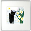 猫夢アート版画イーハトーヴシリーズ 「水仙月」黒猫 アートパネル 猫 【猫アート】【額 版画】【送料無料】