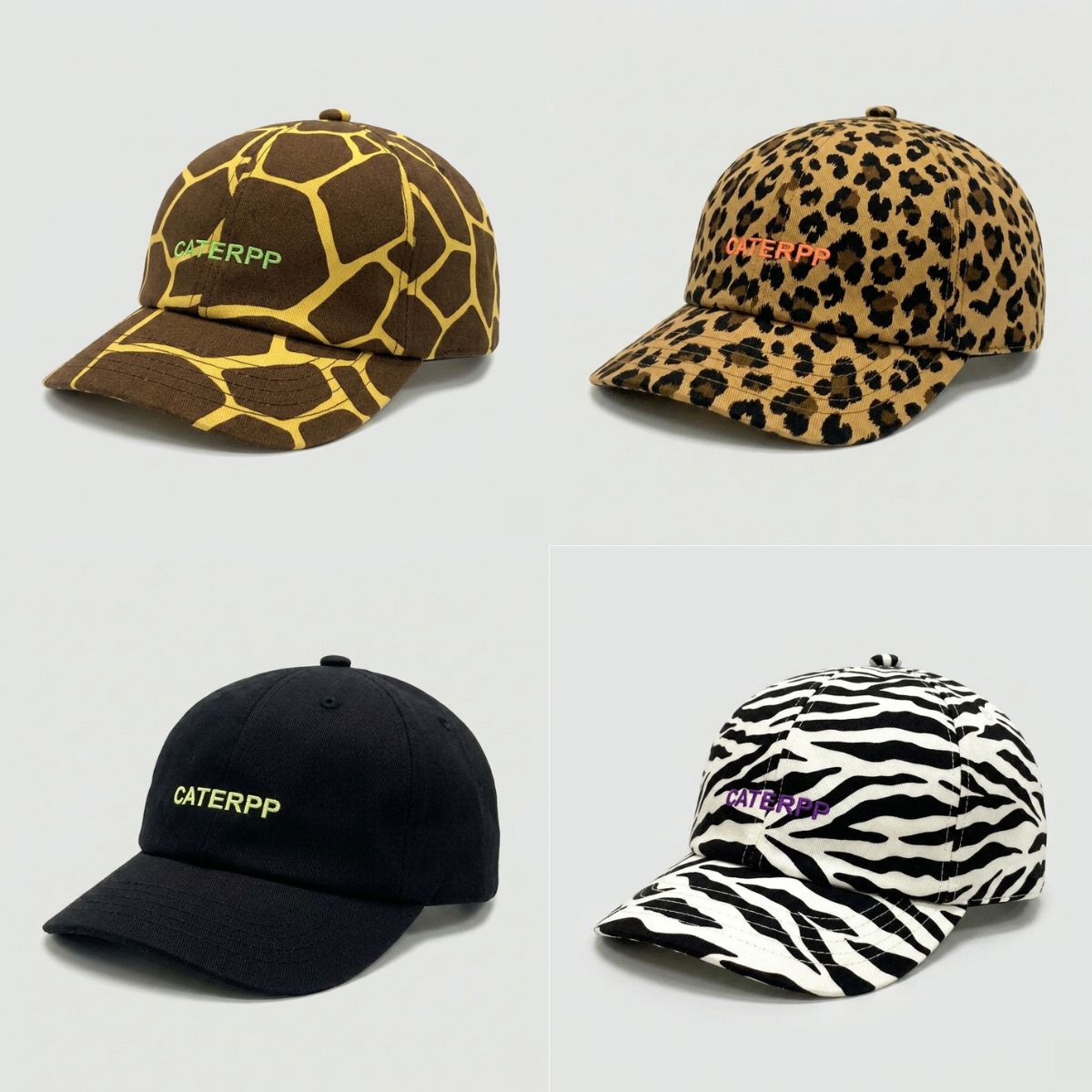 CATERPP キャタップ ANIMAL SHORT BRIM CAP キッズ ジュニア 飛ばない帽子 ショートブリム サイクルキャップ 親子コーデ 自転車 スケボー アウトドア