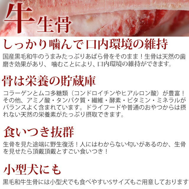 犬 歯磨き 黒毛和牛の生骨 Sサイズ 小型犬 手作り食 手作りご飯としてや歯石 お口の匂い ガム はみがき 犬口ケア 犬用 デンタルケア 犬の歯磨き オーラルケア ハミガキ 犬の歯石取り【a0033】