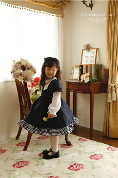 【全品20%OFFクーポン】子供ドレスアリスコレクション マドモアゼルワンピース カチューシャ付き[子供服発表会 女の子 結婚式 キッズ ベビー 2WAY 長袖 半袖 フォーマル 90 100 110 120 130 cm 紺 衣装コスチューム]キャサリンコテージ TAK