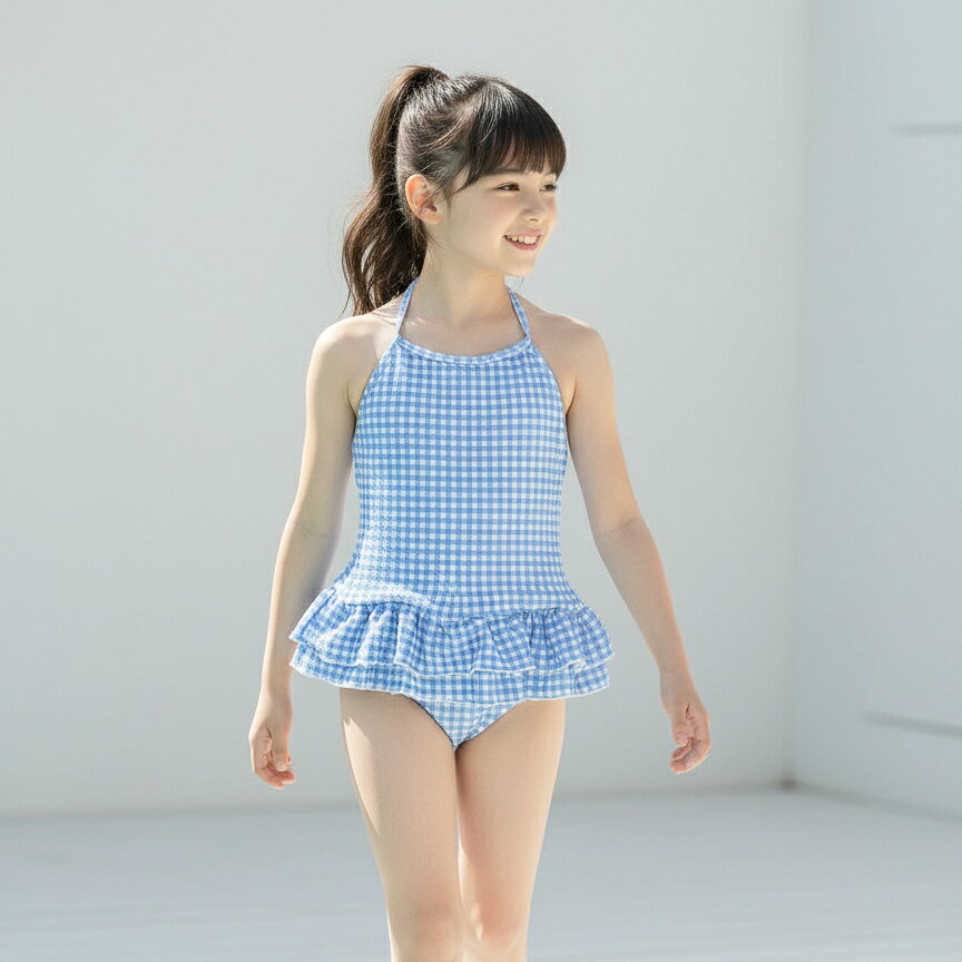 キッズ水着 女の子 ワンピース型 130 140 cm 在庫限り【メガ処分セール　メール便送料無料】着心地の良い厚手で上質なワッフル生地　ワンピース型 水着　YUP12《メール便優先商品》キッズ　ジュニア　小学生 海水浴 キャサリンコテージ　選択肢のあるもので終了　再入荷なし catherine-10007579 キャサリンコテージ サンプル画像3