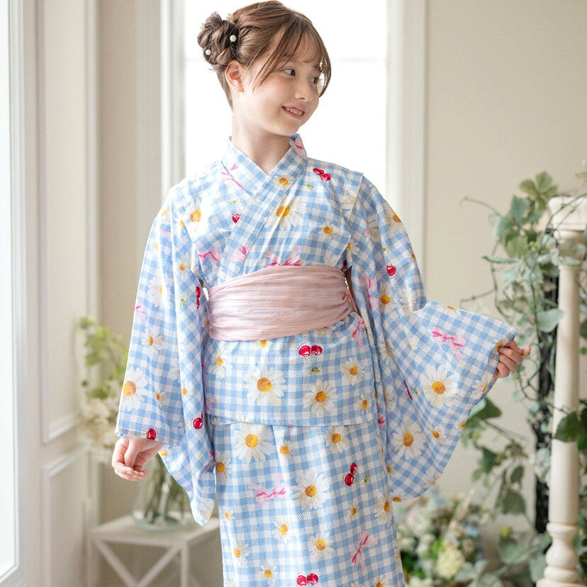 楽天市場】浴衣ドレス 160（カラーブルー）（和服｜キッズファッション