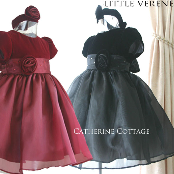 【子供服・ベビードレス】リトルヴェルニ　子供ドレス　ヘアバンド付き　★ベビー祝セール！【...