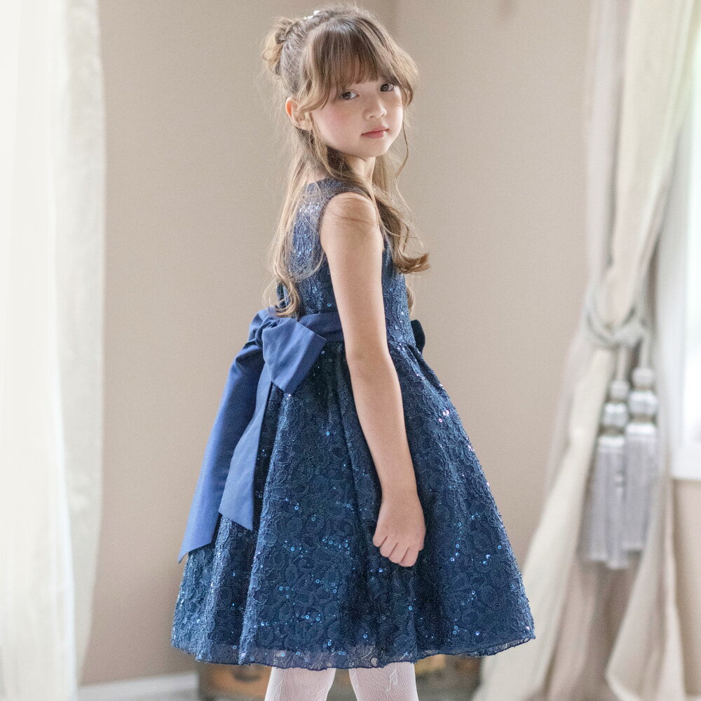 楽天市場】スパンコール ドレス（カラーネイビー）（キッズ