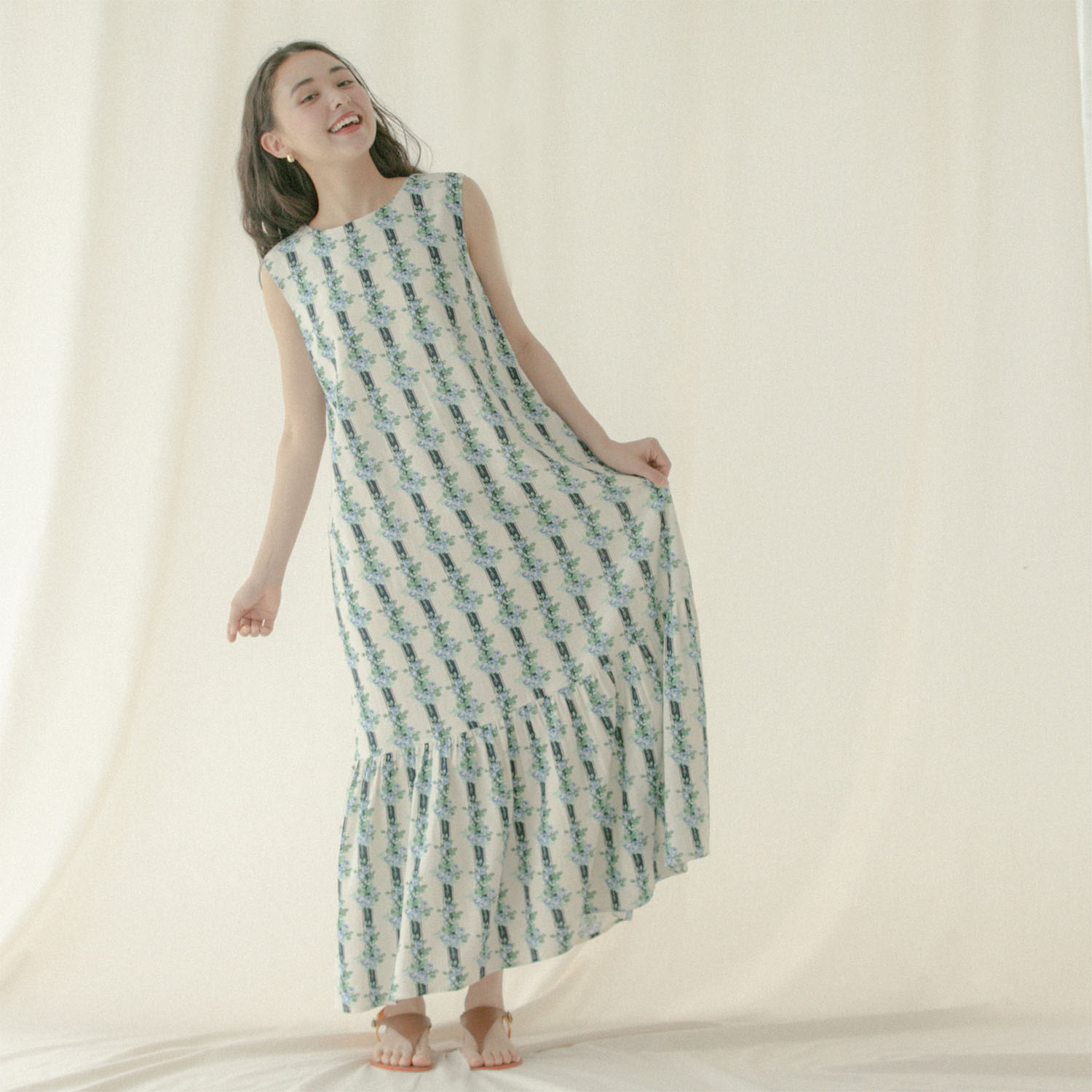 60%OFF キャス キッドソン 公式 バックリボンドレス Garden Stripe / ワンピース ...
