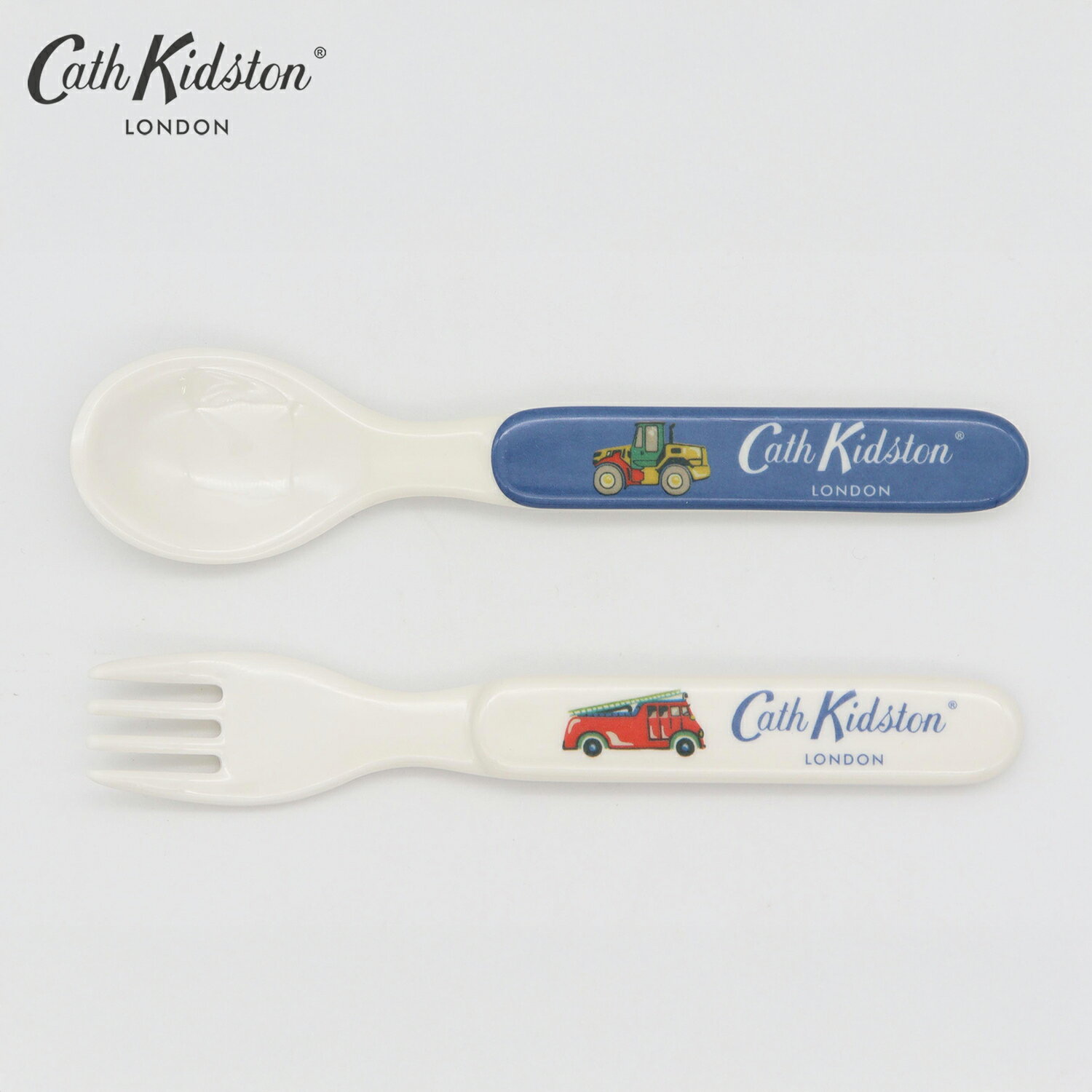 キャス キッドソン 公式 メラミンスプーン&フォーク TRANSPORT / スプーン フォーク 2点セット トレーニング 離乳食 子供 ベビー カトラリー 練...