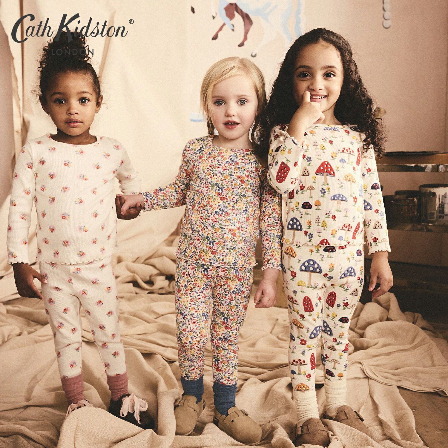 キャス キッドソン 公式 キッズ ロングスリーブ Tシャツ 3枚セット / レディース キャスキッドソン Cath Kidston n251212