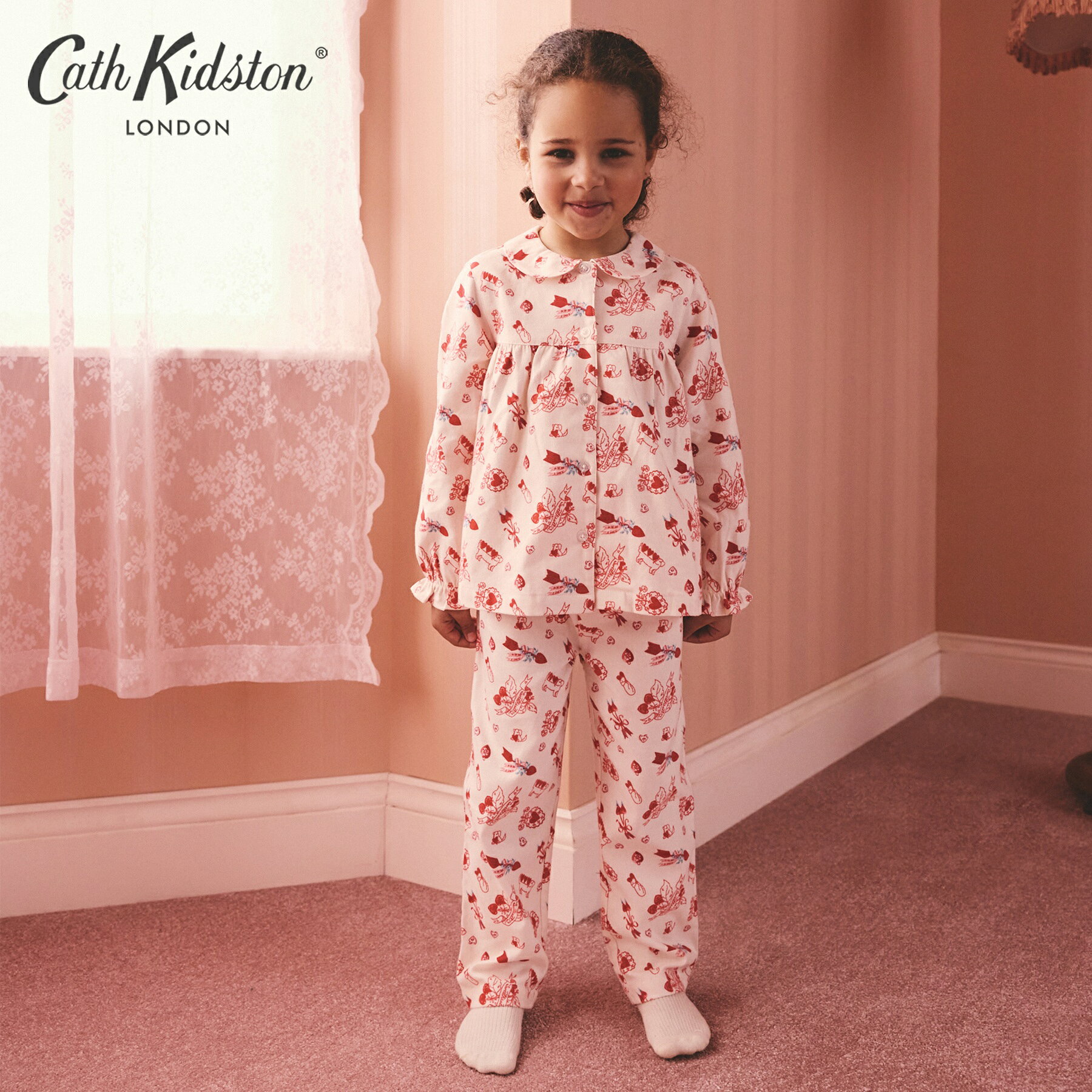 キャス キッドソン 公式 キッズ ロングスリーブ パジャマ Valentines / レディース キャスキッドソン Cath Kidston n260220