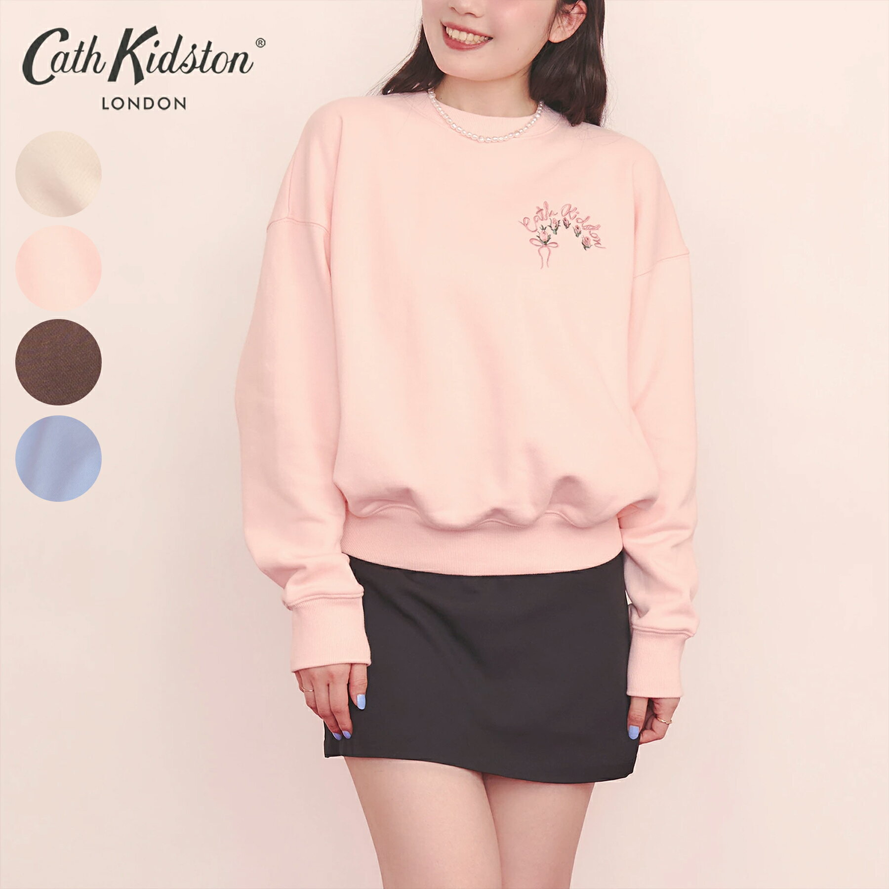 キャス キッドソン 公式 刺繍スウェットトップス Ribbon Floral / レディース キャスキッドソン Cath Kidston n260220