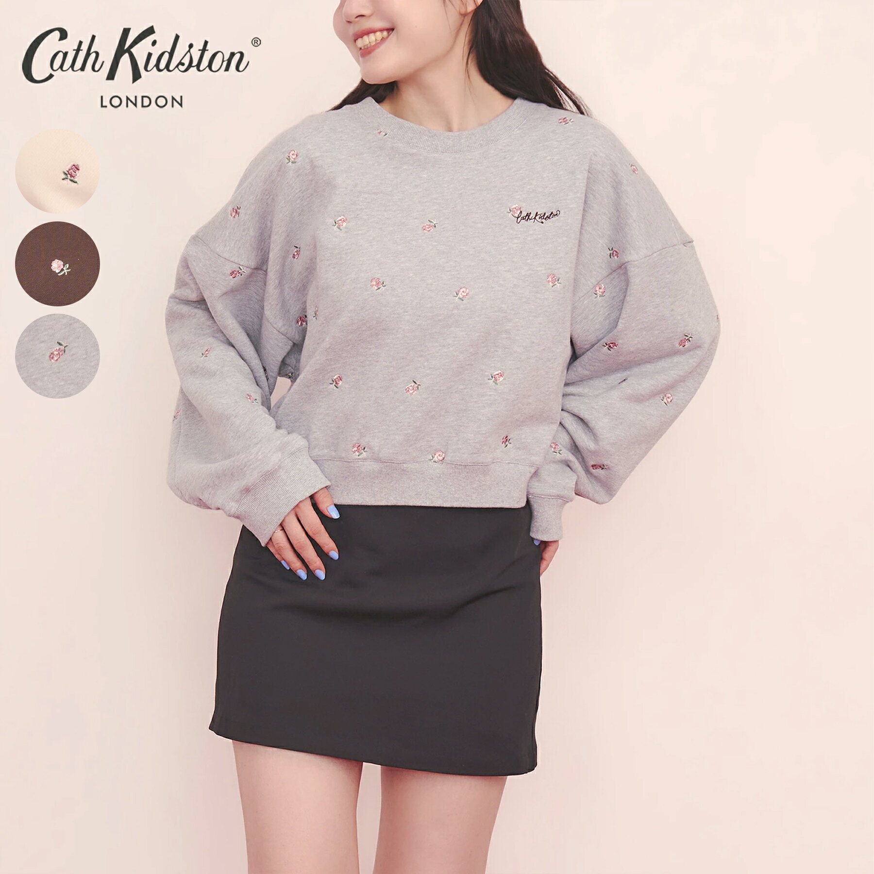 キャス キッドソン 公式 総柄刺繍スウェットトップス Rose Embroidery / レディース キャスキッドソン Cath Kidston n260220