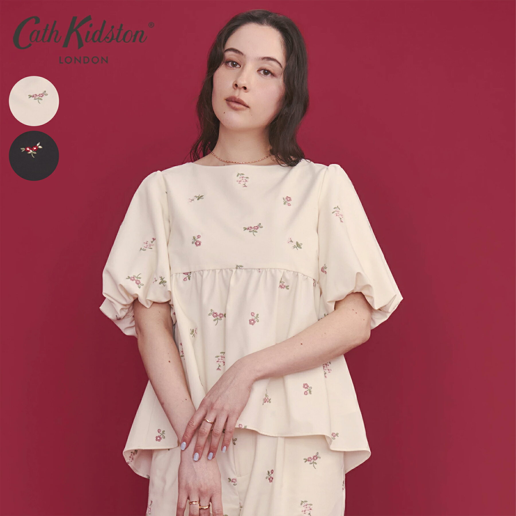 キャス キッドソン 公式 総柄刺繍ペプラムトップス Ditsy Floral Embroidery / レディース キャスキッドソン Cath Kidston n260220