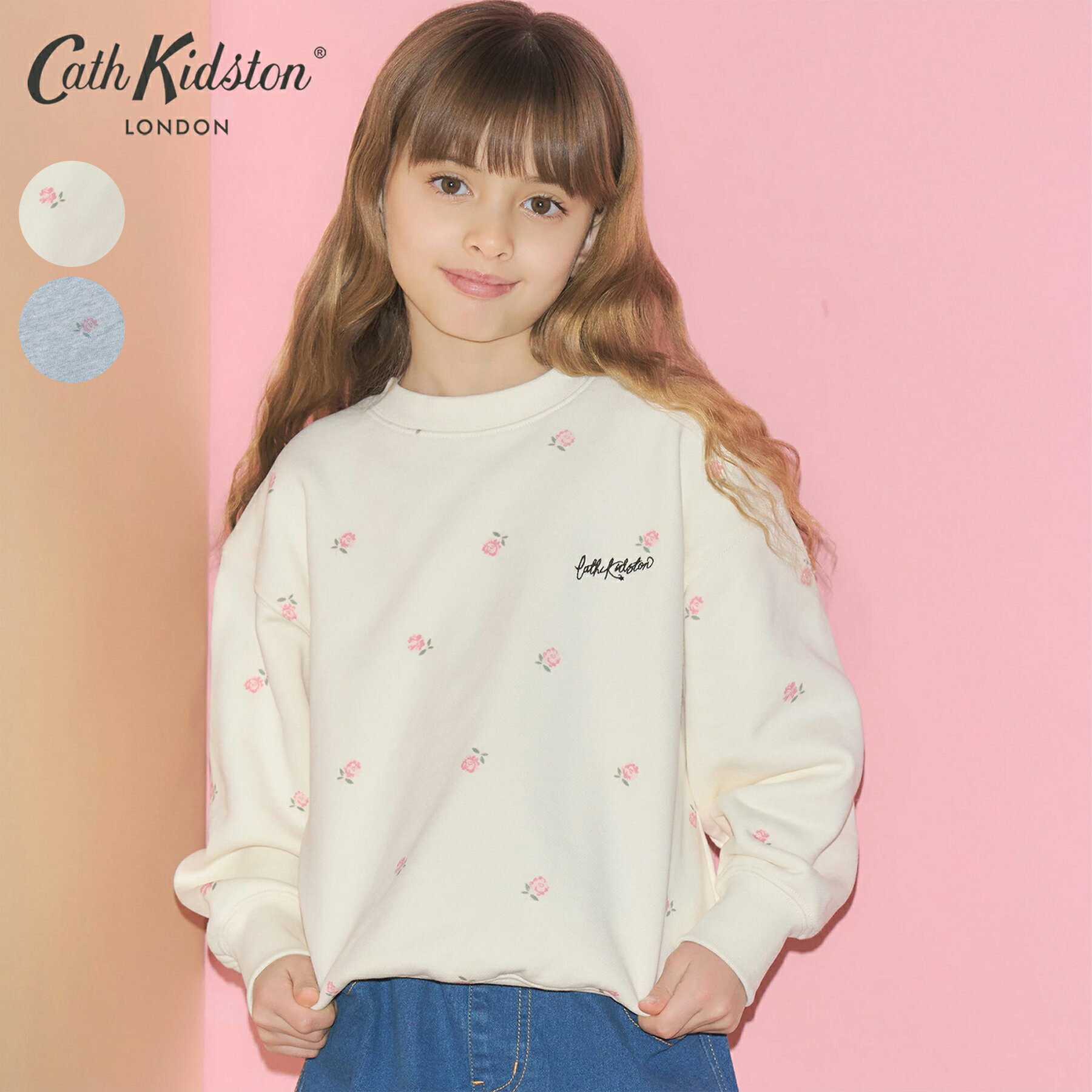 【クーポンで最大500円OFF～3/26 01:59】キャス キッドソン 公式 キッズ 総柄プリントスウェット Rose Embroidery / レディース キャスキッドソン Cath Kidston n260220