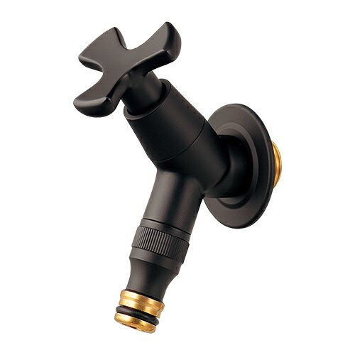 カクダイ[KAKUDAI] 【701-241-13】 ガーデン用水栓 マットブラック 水栓金具 横水栓 701-239-13の代替..