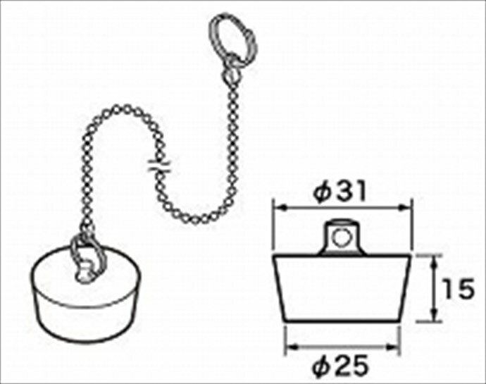 RLXGVDT402Z パナソニック Panasonic【RLXGVDT402Z】ゴム栓 Φ31×Φ25 高15 チェーン長さ800 パーツショップ【純正品】