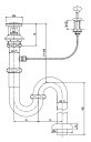 【LF-96SAL】 INAX・LIXIL 洗面器・手洗器用セット金具 プッシュワンウェイ式排水金具 (呼び径32mm) 床排水Sトラップ 栓は着脱式(ヘアキャ...