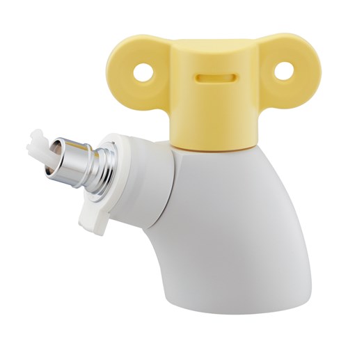 カクダイ【732-201-Y】洗濯機用立水栓//フロストレモン 単水栓 洗濯機水栓 逆止あり