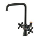 【721-012-D】 カクダイ 浄水器取付用双口水栓//マットブラック