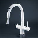 KVK ケーブイケー 【KM6091DSCECM4】 ビルトイン浄水器用シングルシャワー付混合栓(センサー付)(eレバー) 電池 マットホワイト【純正品】