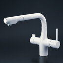 KVK ケーブイケー 【KM6121SCECM4】 ビルトイン浄水器用シングルシャワー付混合栓(eレバー)マットホワイト【純正品】