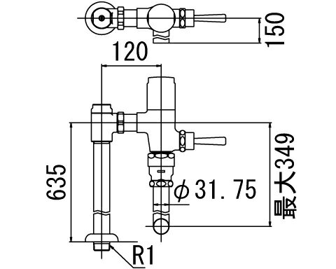 INAX トイレ フラッシュバルブ【CF-63UT】 低圧用 洗浄水量6-8L便器用(定流量弁付フラッシュバルブ) 上水用 【CF63UT】 INAX・イナックス・LIXIL・リクシル【純正品】