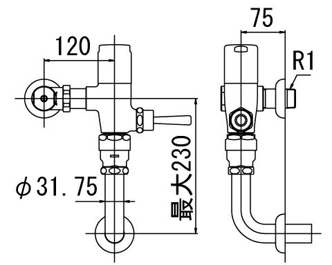 INAX トイレ フラッシュバルブ【CF-T610K】 一般地用 洗浄水量6-8L便器用(定流量弁付フラッシュバルブ) 上水用 【CFT610K】 INAX・イナックス・LIXIL・リクシル【純正品】