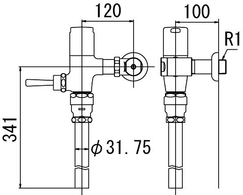 INAX トイレ フラッシュバルブ【CF-T6110H】 寒冷地用 洗浄水量6-8L便器用(定流量弁付フラッシュバルブ) 上水用[納期4週間] 【CFT6110H】 INAX・イナックス・LIXIL・リクシル【純正品】
