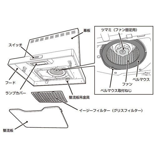LIXIL・リクシル 【6Z9Y27AA-A-CF】 キッチン部品　整流板　#ADR-7314SIRDB2セイリユウバン750他 本体型番：ADRR-934SIR【純正品】